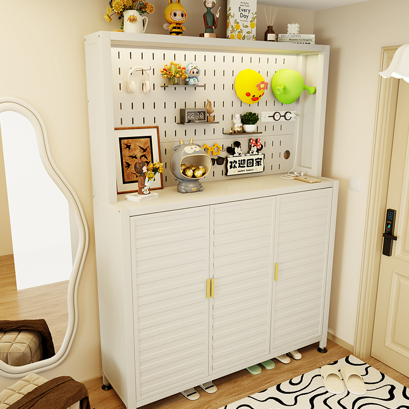 Shoe Cabinet for Home Entrance, New Model with Wave-Shaped Doors, Entryway Cabinet with Layered Perforated Board and Shoe Rack Shoe Cabinet for Home Entrance, New Model with Wave-Shaped Doors, Entryway Cabinet with Layered Perforated Board and Shoe Rack
