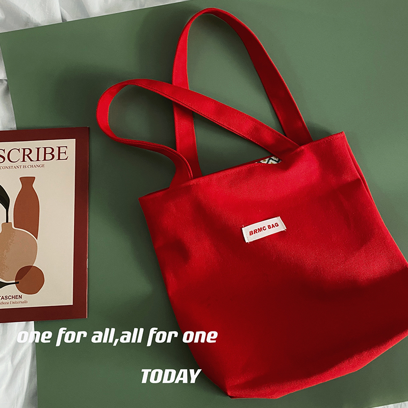 Watching the small capacity but very large - pure color simple wind and handbag handbag Japanese student single shoulder canvas bag