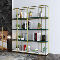 The latest Nordic minimalist personality solid wood multi-layer bookshelf creative iron shelf floor art modeling rack