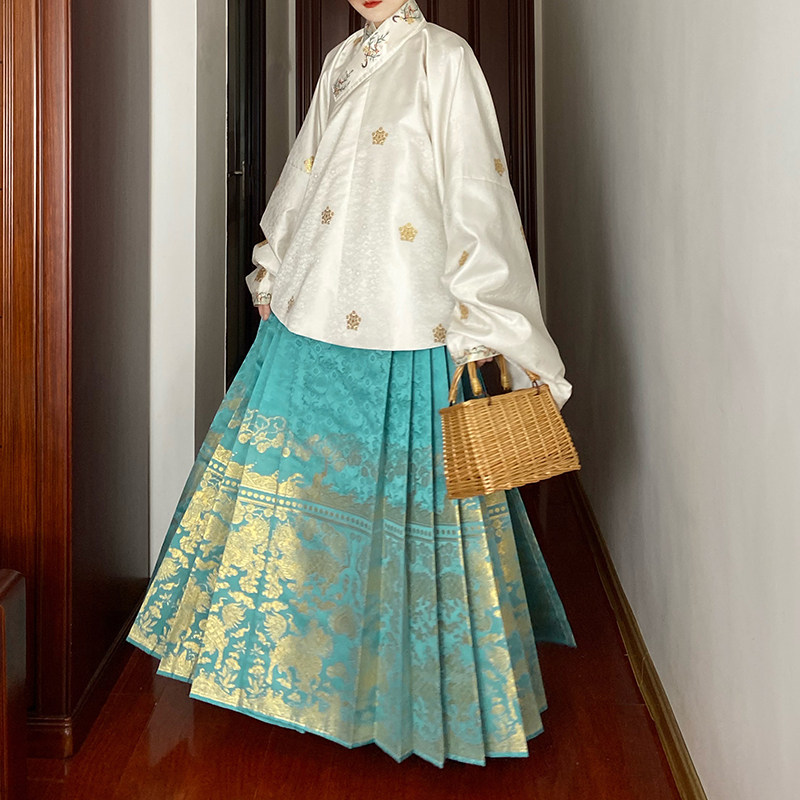 Minyan Xuan Hanfu Women's Kirin Songzi Ming System 4 5 m Swing Weave Golden Horse Face Skirt Sub finished product