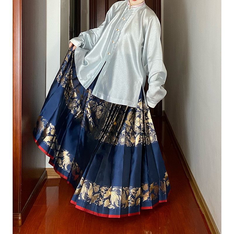 Minyan Xuan Hanfu Women's Four Lukluuan Titles with 4-5 m woven gold yarn matt dress subdivision code finished product