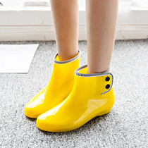  New jelly rain boots womens fashion short tube low-top rain boots waterproof non-slip breathable adult student galoshes