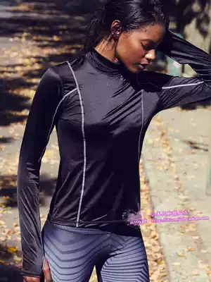 (Special spot) free people FP sports T-shirt reflective stitching high neck top long sleeve stand neck