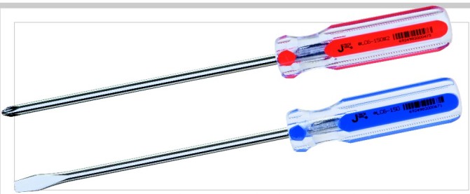 Jieke screwdriver color bar handle LC2 5x50 3x75 100 150 200 5x250mm ten-word correction knife