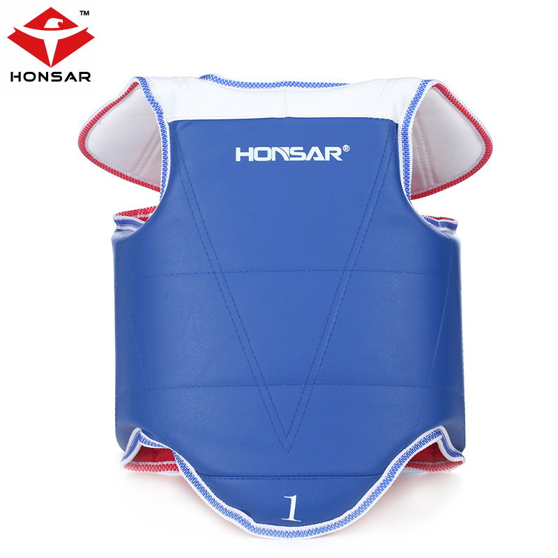 Taekwondo chest competition vest Taekwondo armor training taekwondo protective gear accessories red and blue double-sided thickening