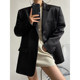 AcupStudio Jiang Upper Satin Glossy Suit Jacket 2024 Spring One Button Shoulder Pad Street Suit Women