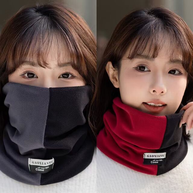 Women's Neck Warmer for Autumn and Winter Cycling, Windproof and Cold-Resistant, Thickened Scarf, Men's Fleece-Lined Warm Double-Layered Neck Gaiter