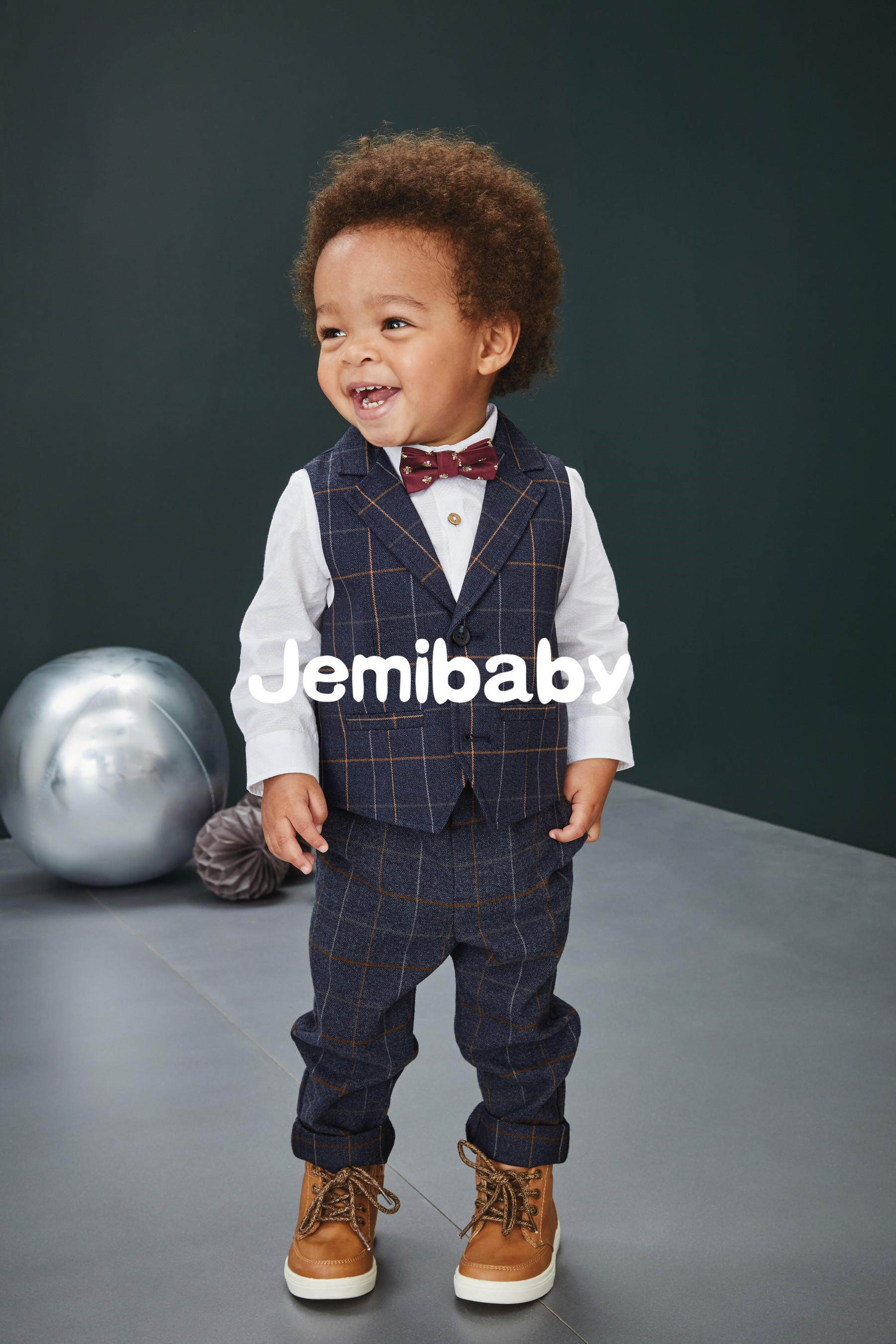 Jembibby UK NEXT Children's handsome collar small suit gown flower girl's commander-in-chief gown