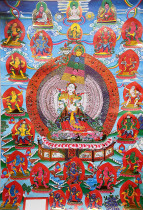 Yongzhongben teaching thangka big white umbrella cover Buddha mother bronzing printing brocade mounting this teaching thangka ZZD185