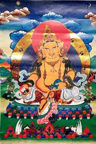 Yongzhongben teaches thangka Zanbala yellow Wealth God bronzing printing brocade mounting book teaching thangka 001