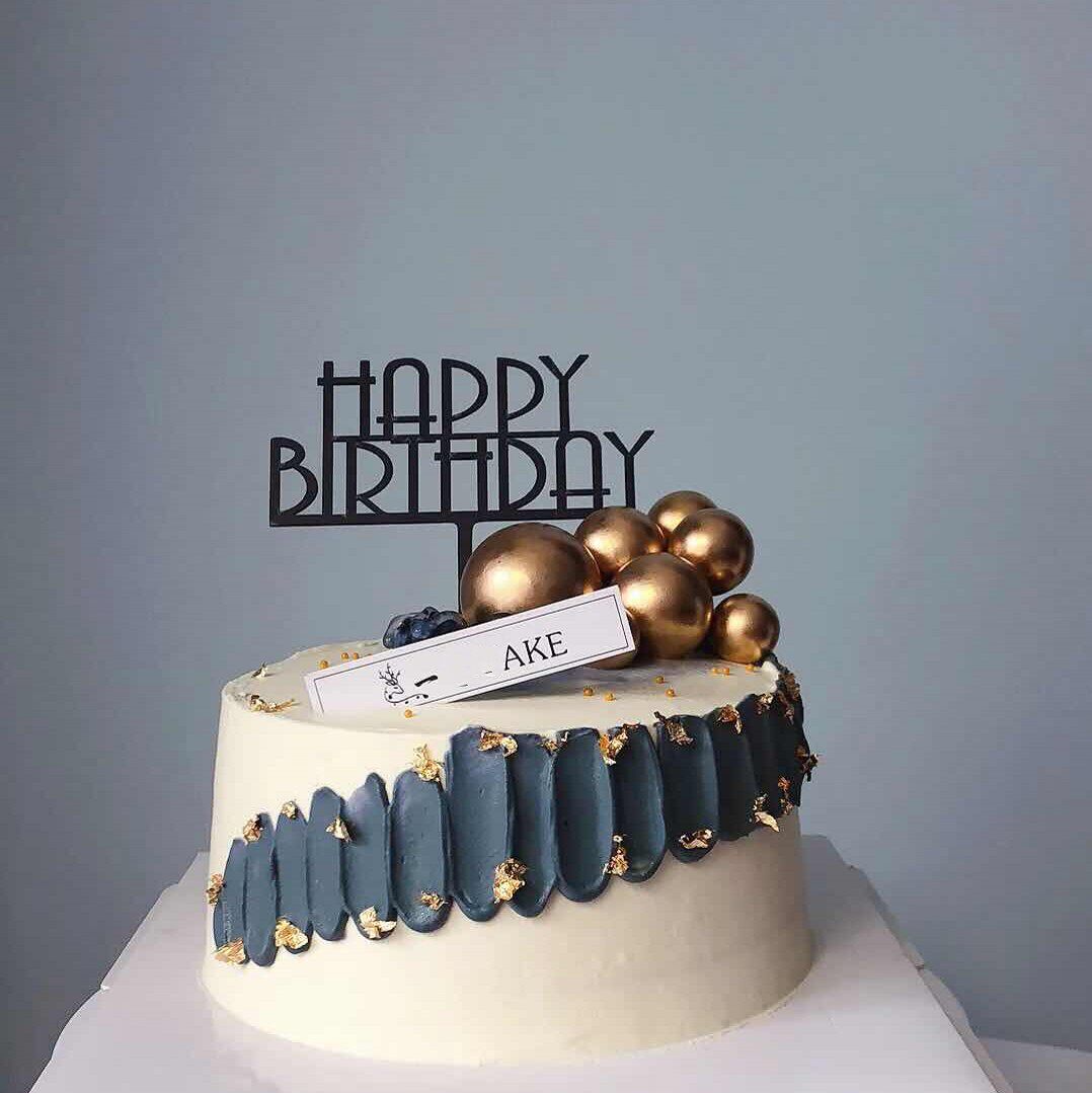 Brief Birthday Cake Acrylic Inserts Cake Accessories Art Letters Acrylic Birthday Cake Happy Cards