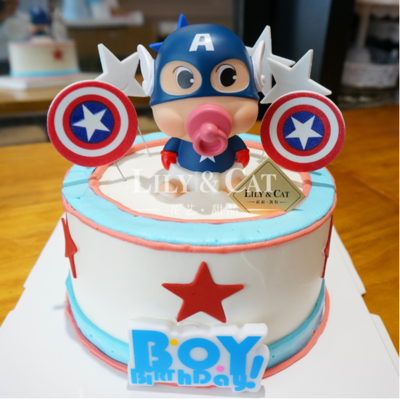 Cute nipple version of Captain America car pendant shaker doll creative car accessories cake ornament decoration
