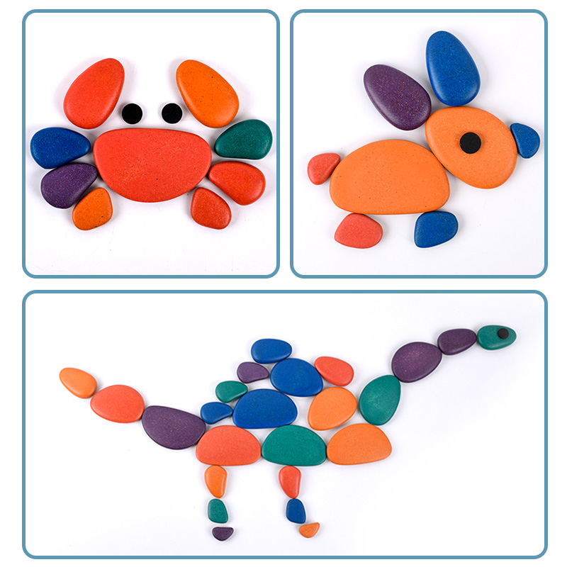 Wooden children's early education educational toys color stacking music crazy stone wooden creative assembly building blocks boys and girls
