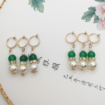 Such as Yichuan in the same ancient costume a two-wearing earrings Super fairy Yanxi strategy three pliers retro style female jewelry ear clip