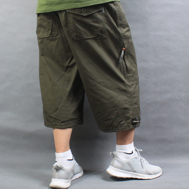 Summer Loose Outdoor Workwear 7-Point Shorts Men's Plus Size Oversized Sports Casual Capri Pants for Big and Tall Men