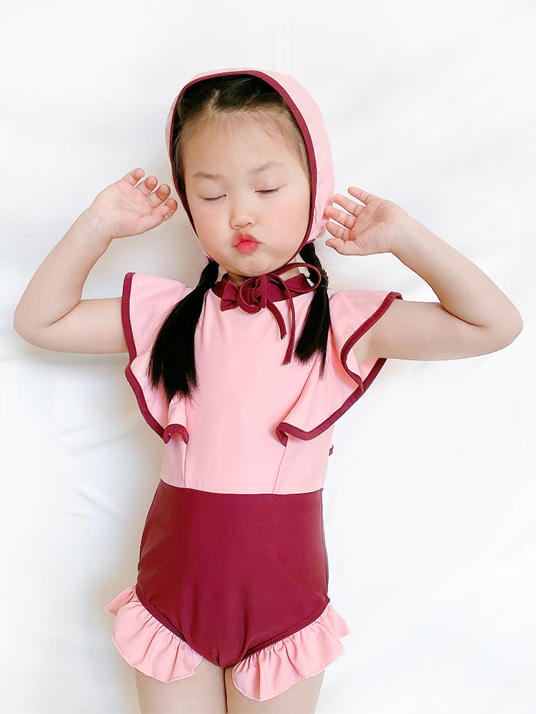 Children's swimsuit girls jumpsuit 2021 new Korean version cute girl baby swimsuit summer Ocean princess