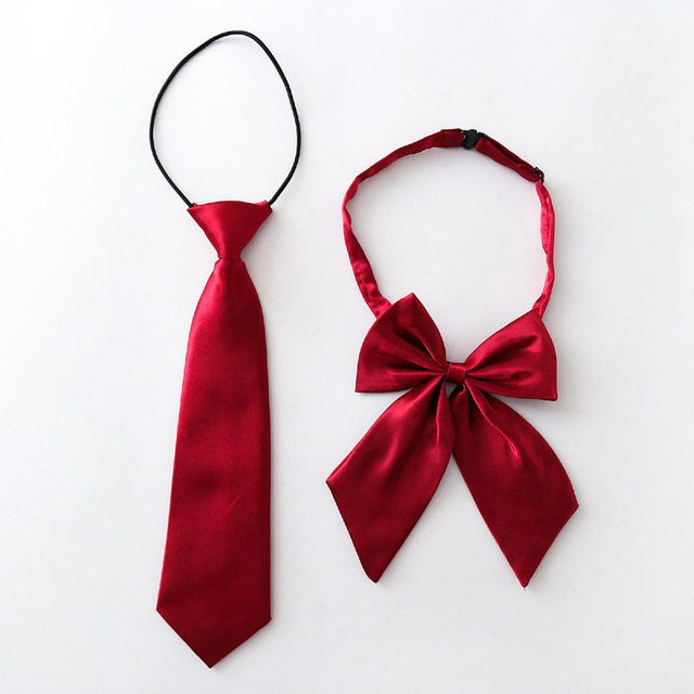 Children's school uniform tie Boys Elementary school students receive flowers wine red kindergarten uniform small tie big red girl