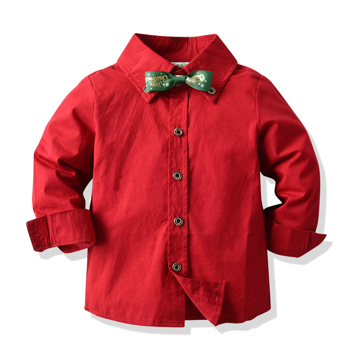 Boys shirt long sleeve baby red shirt Children's performance suit 2020 new children's clothing little boy shirt pure cotton