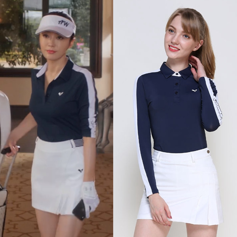 Golf ladies set autumn long sleeves T-shirt short skirt two-piece set golf dress women's outdoor sportswear
