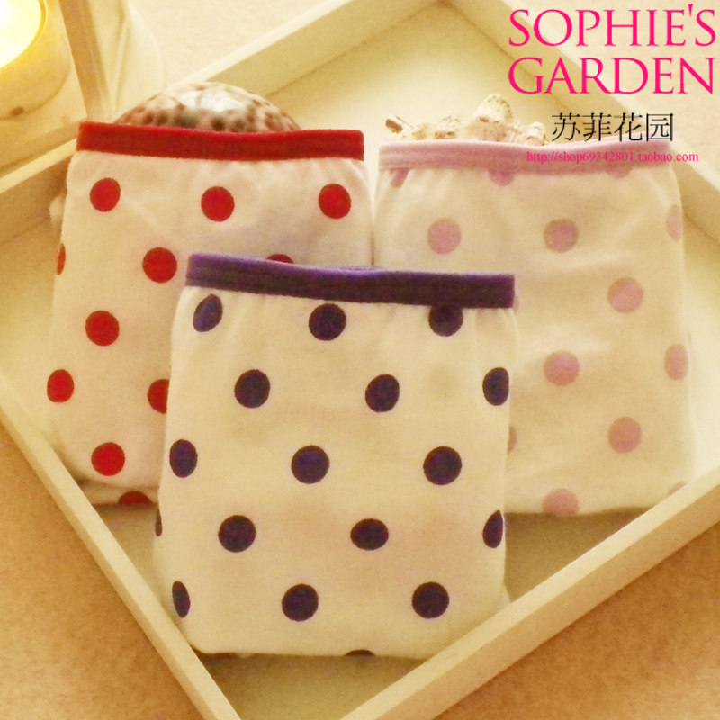 Cotton Culture Counter Women's Underwear Women's 100% Cotton Low Waist Briefs Cotton Fashion Polka Dot 15005