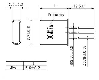 30M07A Two-stage point 30M07B Four-pole 30MHz plusmn 3 75kHz UM-5 monolithic crystal filter
