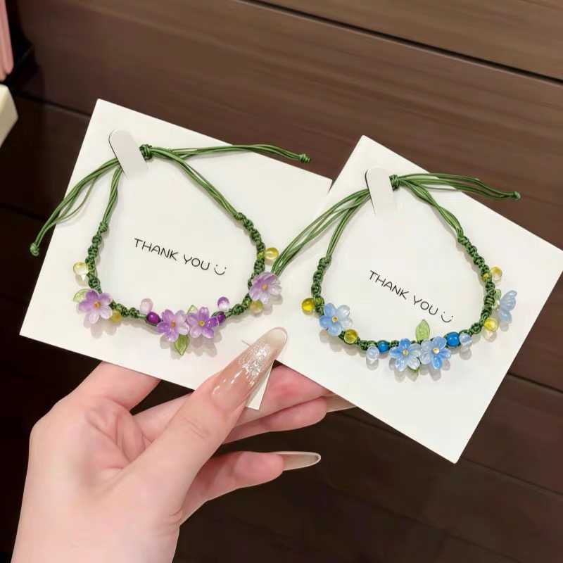 Spring Flowers Bloom and Summer Flowers Flourish, Hand-Woven Bracelets for Women in a Forest Style, Mrame Handmade Weaving, Niche Gifts for Best Friends Spring Flowers Bloom and Summer Flowers Flourish, Hand-Woven Bracelets for Women in a Forest Style, Mrame Handmade Weaving, Niche Gifts for Best Friends