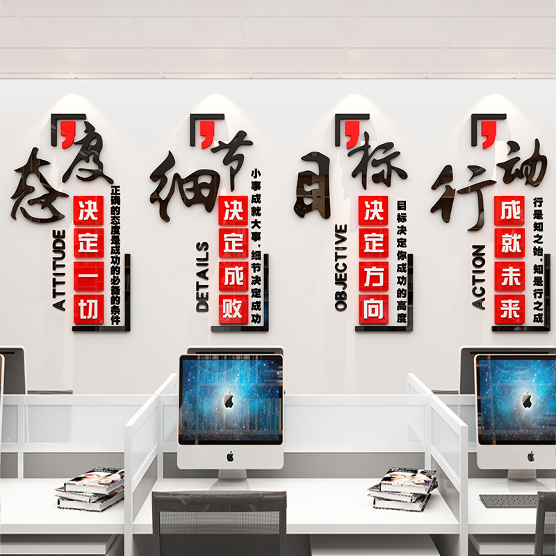 Inspirational Slogan Wall Stickers Office Decoration Corporate Culture Company Conference Room Wall Layout Motivational Text Stickers