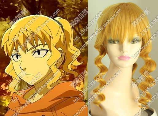 实拍原版cos假发结界师 影宫闪 金黄色造型款来图订做各种假发