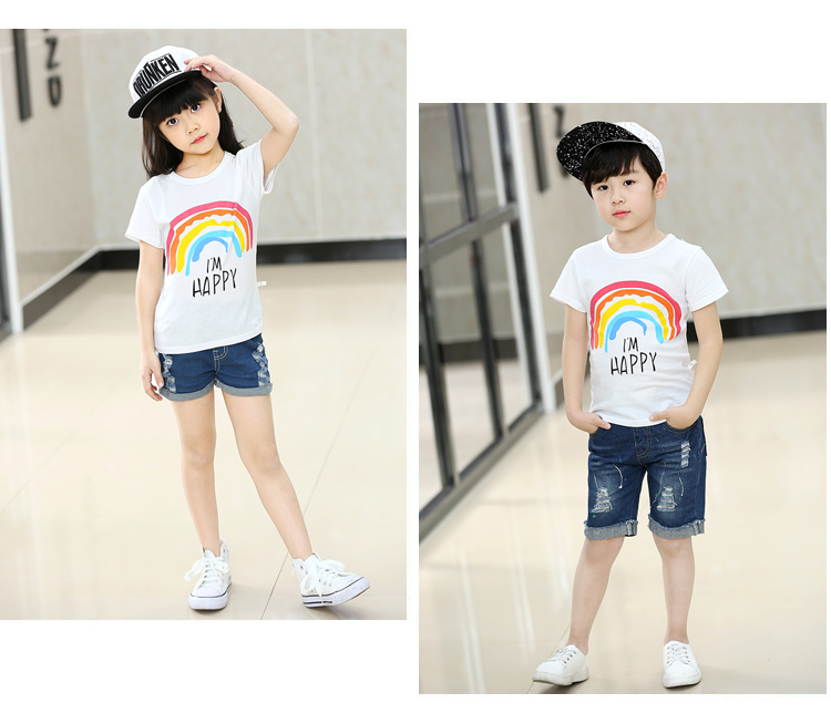 Mùa hè quần áo trẻ em trẻ em mùa hè trẻ em áo thun cotton Hàn Quốc ngắn tay áo thun bé trai thủy triều chạm đáy áo sơ mi đồ bộ bé trai
