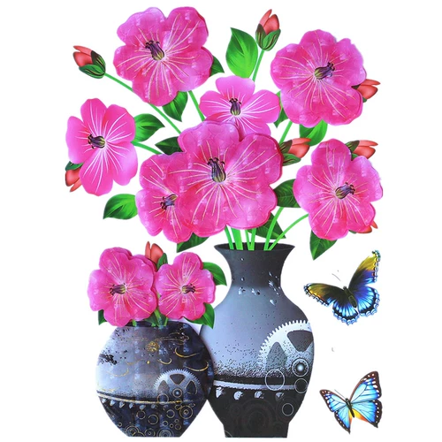 Трехмерная самоклеющаяся наклейка на стену, детские наклейки, 3D, в цветочек