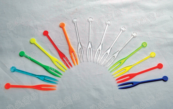Cutlery Color OK Fork Transparent OK Fork Fruit Insert Chicken Tail Needle Salad Sign OK Fruit Fork 9CM-Taobao