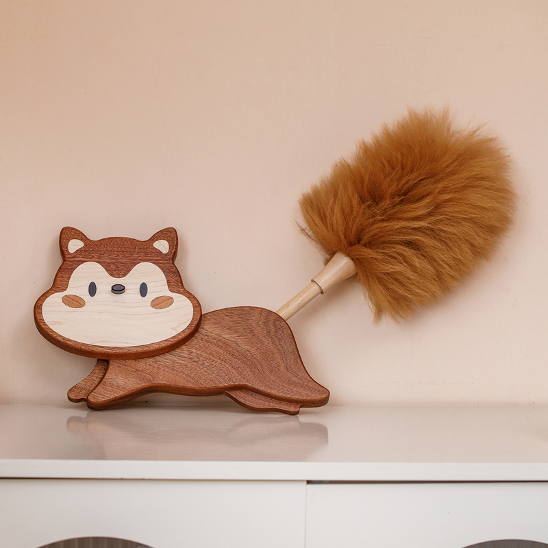 Dansway Running Chipmunk Duster Wall Decoration Dust Removal Household Cleaning Wool Feather Duster