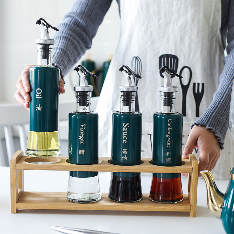 Home House Oil Bottle Glass Anti-Leaking Sauce Bottle Home Small Oil Vinegar Jar Sauce Bottle Sauce Bottle Sauce Bottle of Stainless Steel oil jug