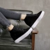 Giày cao cổ tăng giày nữ 8cm giản dị 2018 phiên bản mới của Hàn Quốc của giày da đế xuồng châu Âu giày the thao nữ Giày cao gót