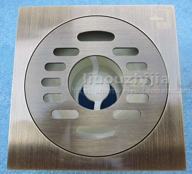 Diving Boat Floor Drain QLTF50-10X Bronze Green Bronze Wire Drawing Washing Machine Floor Drain