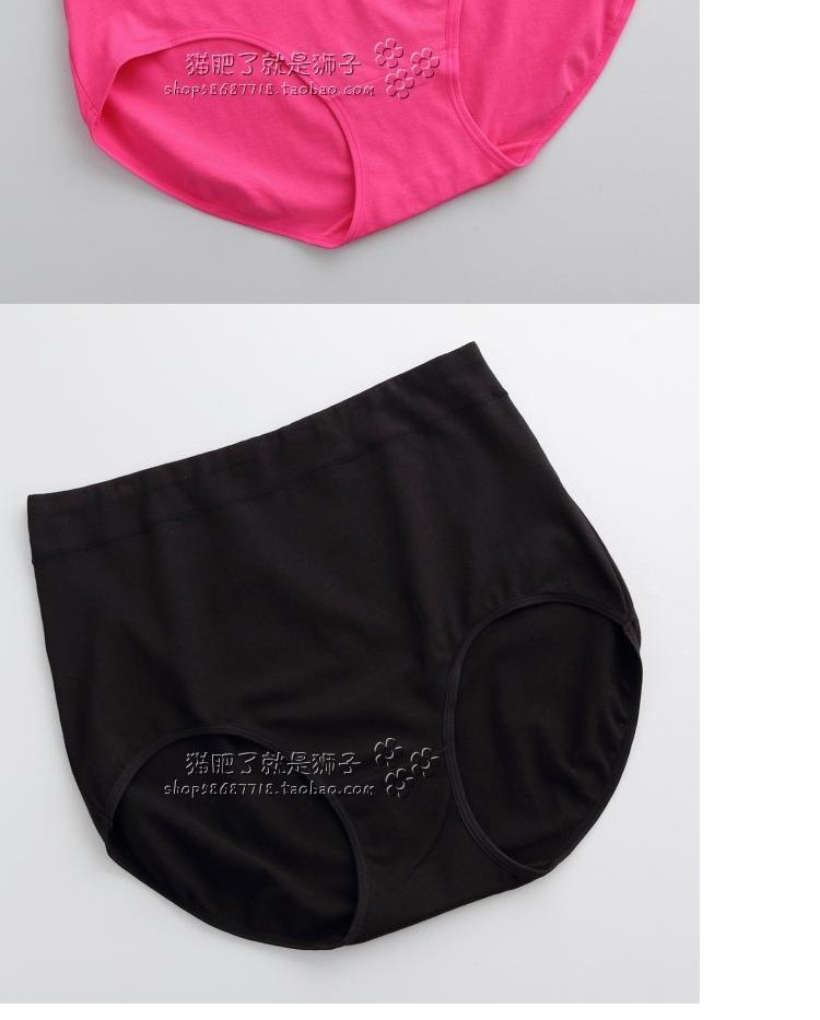 2 túi quần nữ màu tinh khiết cộng với phân bón XL eo cao bằng vải cotton tam giác 300 kg mặc đồ lót mẹ béo đặc biệt quan lot