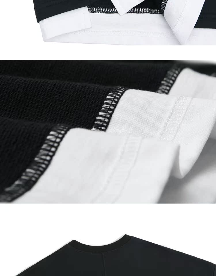 Bat Mới tay áo cánh dơi giả hai mảnh khâu áo len Rơi vai OVERSIZE hoodie trơn