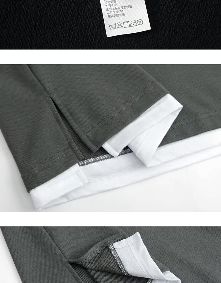 Bat Mới tay áo cánh dơi giả hai mảnh khâu áo len Rơi vai OVERSIZE hoodie trơn