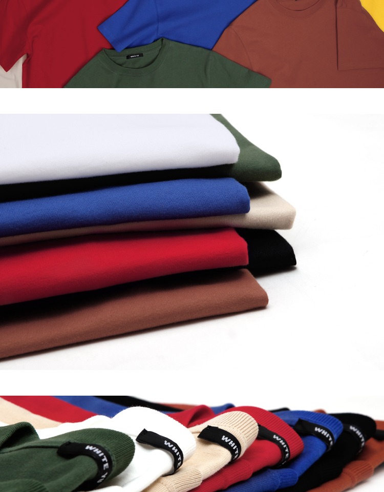 Trắng Nặng dày Chất lượng cao Áo thun màu đơn giản Áo phông cơ bản tay ngắn cổ tròn áo thun gucci