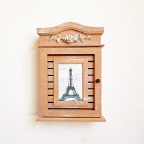 Nordic entrance key adhesive hook wooden key box key box creative home wall-mounted can be placed to hang photos
