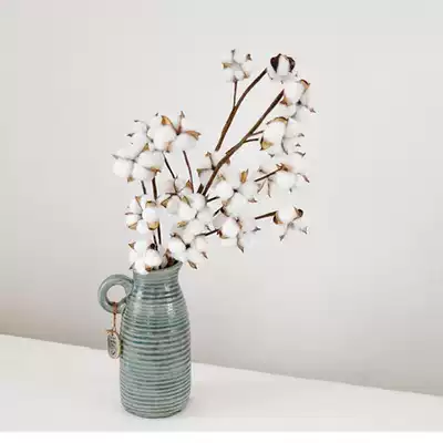 Country natural real flower dry flower bouquet cotton warm flower home living room decoration vase flower arrangement Eternal Flower