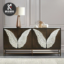 Nordic light and luxurious entrance door Xuanguan Home Rock Plate Dining Side Cabinet Minimalist Modern Fighting Cabinet Living-room Containing Cabinet