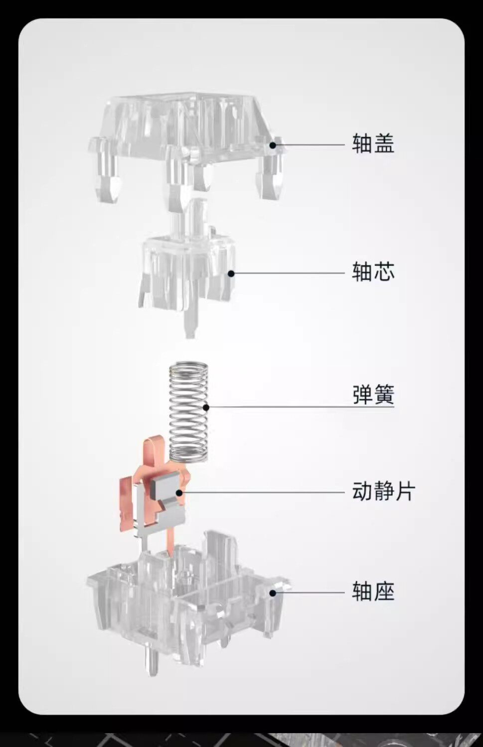 Вал 【顺丰】爱国心皎月轴厚润全透明水晶轴线性五脚热插拔hifi麻将音 Other home