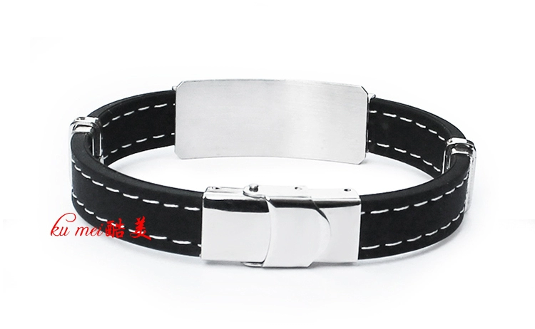 Vòng đeo tay thời trang Hàn Quốc có thể được khắc titan thép silicone nam và nữ vòng đeo tay tùy chỉnh học tập món quà trang sức tay