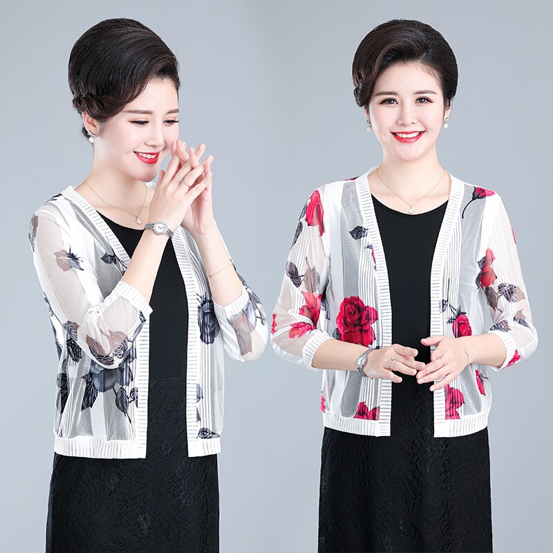 2023 New Style Shawl for Women, Short Thin Coat, Summer Sun Protection Cardigan, Loose and Slimming, Paired with Dress, Floral Top