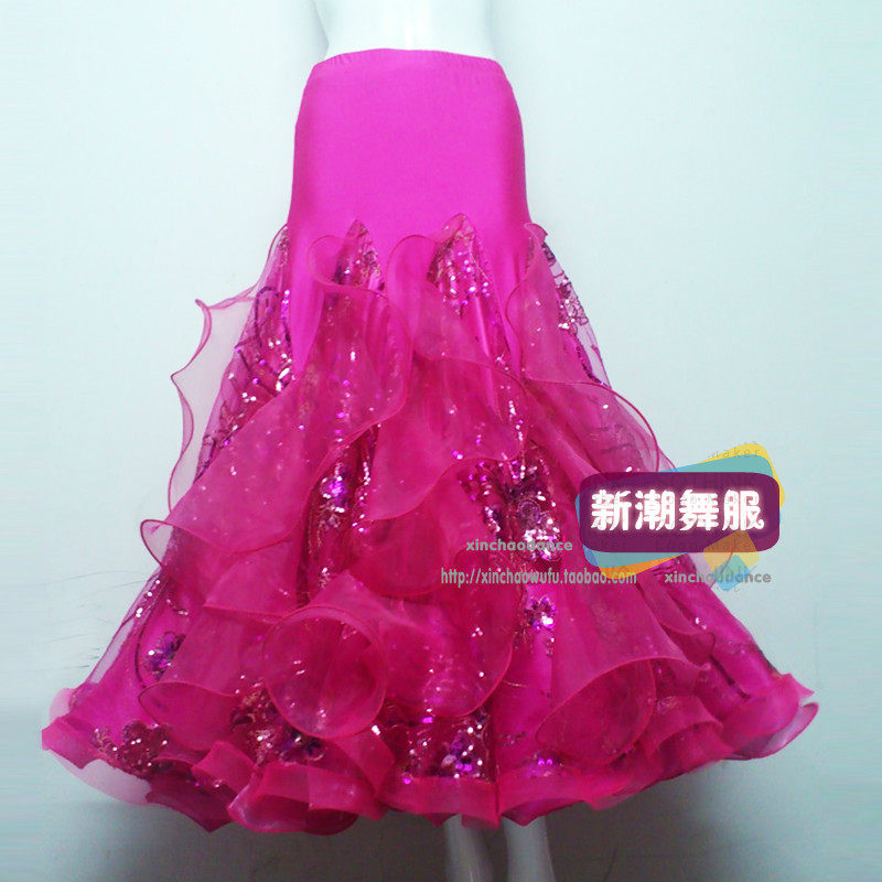 New modern dance suit Square dance Social dance National standard dance Ballroom dance women's large skirt DM093