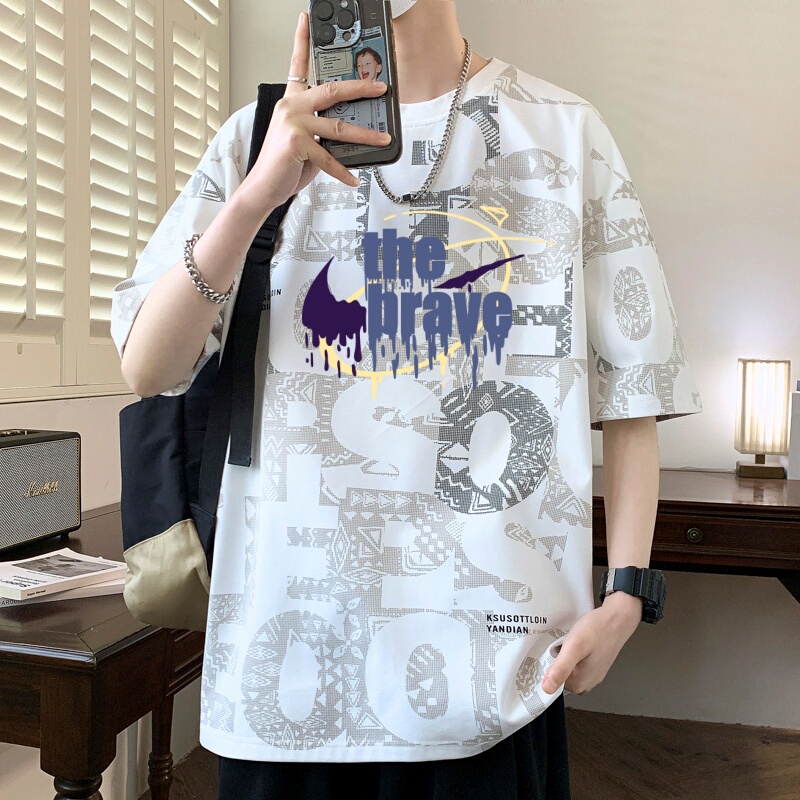 Nike Short-Sleeved T-Shirt for Men, New Summer Style, Hong Kong Style, Large Size, Versatile, Loose, Breathable, Casual Sports Five-Quarter Sleeve Nike Short-Sleeved T-Shirt for Men, New Summer Style, Hong Kong Style, Large Size, Versatile, Loose, Breathable, Casual Sports Five-Quarter Sleeve