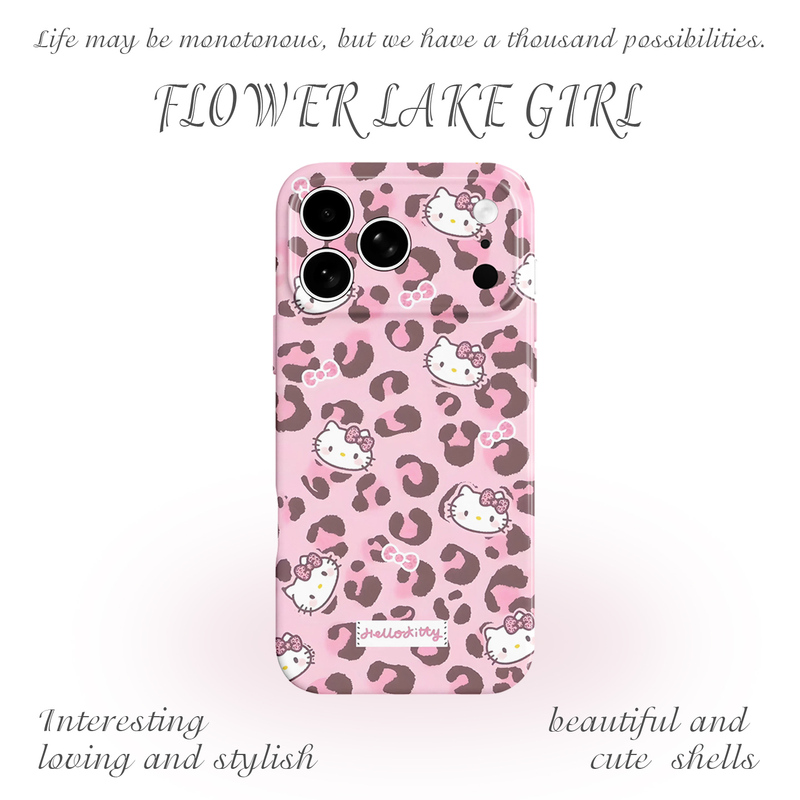【Hello Happiness】Sweet and Cool Leopard Print Cat Phone Case Suitable for iPhone 16 /17Pro, Huawei Mate80, Xiaomi 14, Enjoy 70, Vivo S30, Soft Iqoo13, Apple 14, Honor 500