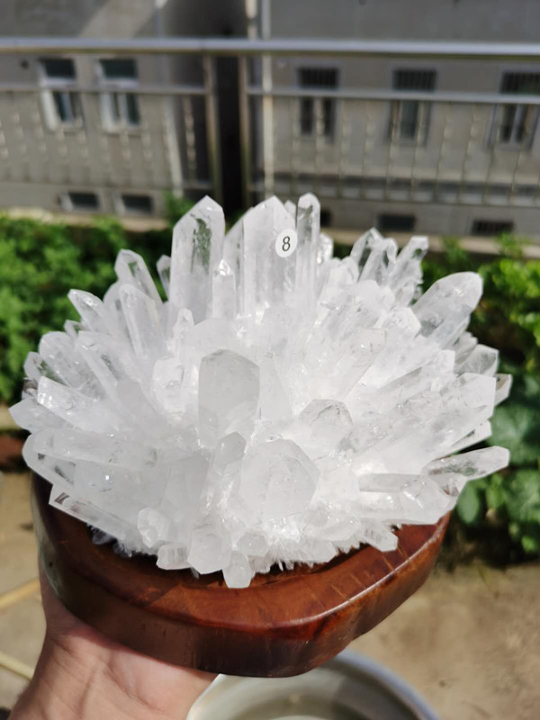 Natural White Crystal Cluster Raw Stone Specimen Ornament, Energy Purification, High-End Decoration for Office and Living Room