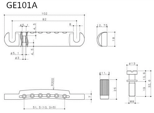 Оригинальный Nissan Gotoh GE101A Алюминиевый EPI LP SG UPGRAGE LA SIANQIN BRIDGE